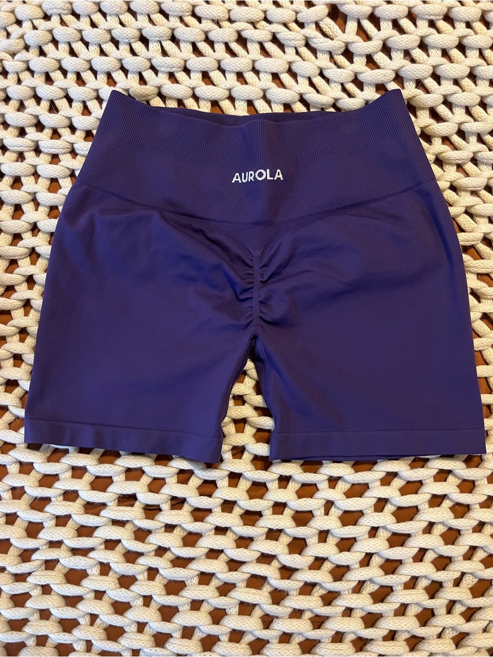 AUROLA Women's High-Waist Purple Active Shorts